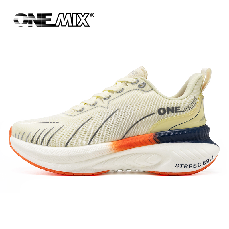Reflective Night Running Shoes - ONEMIX beyaz yol koşu ayakkabıları erkekler