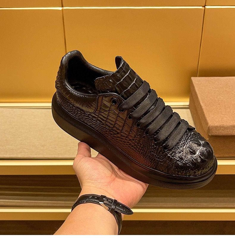 Breathable Mesh Athletic Shoes - 2025 yaz timsah desenli siyah erkek