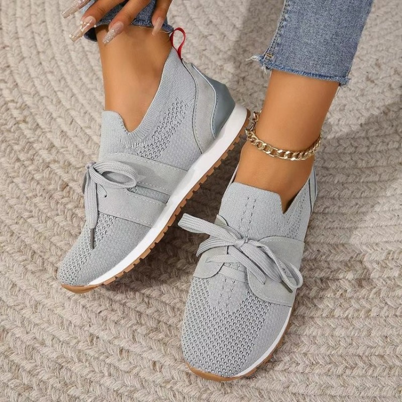 Yeni Siyah Örgü Nefes Alabilen - Knit Fabric Lace Up Sneakers incelemesi ve fiyatı