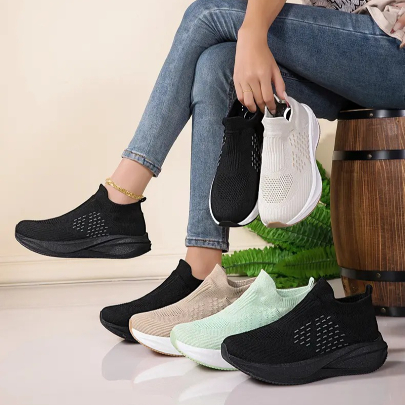 Unisex Çorap Üzerine Giyilebil - Knit Fabric Lace Up Sneakers incelemesi ve fiyatı